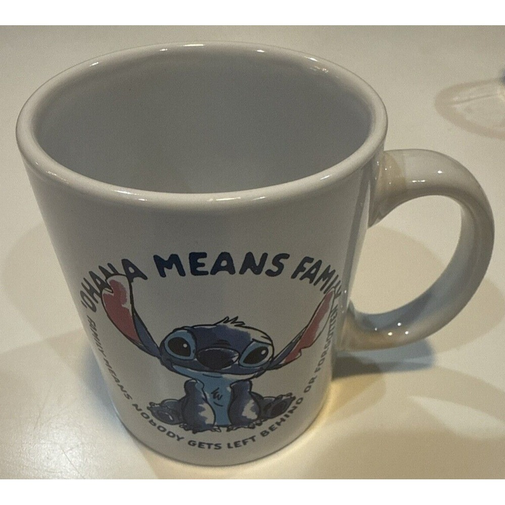 Disney Mug Stitch Unisex 12 Oz White Good Ohana Means Family Lilo & Stitch